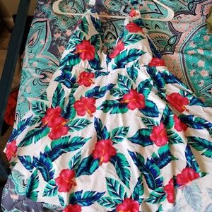 New with tags- White/floral print halter swimdress